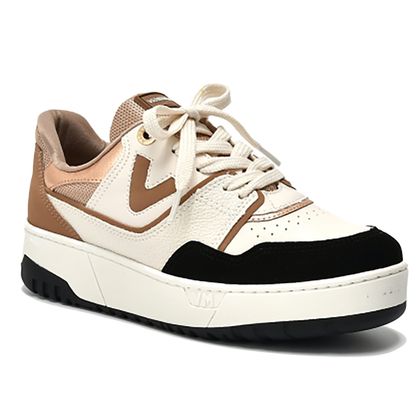 Tenis-Feminino-Casual-Recortes-Logo-Via-Marte-Bege-Preto