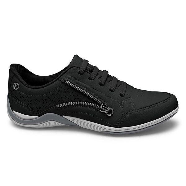 Tenis-Feminino-Casual-Recortes-Ziper-Kolosh-Preto