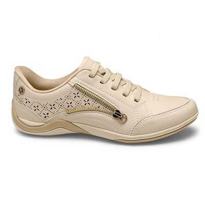 Tenis-Feminino-Casual-Recortes-Ziper-Kolosh-Creme