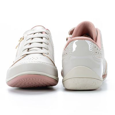 Tenis-Feminino-Detalhes-Ziper-Verniz-Kolosh-Creme