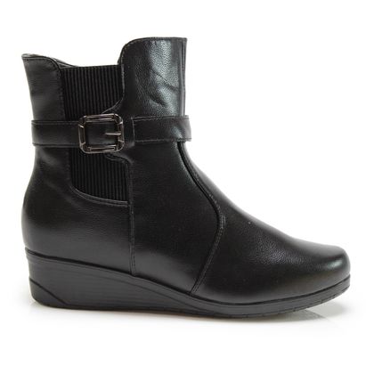 Bota Ankle Boot Fivela Moon-City Feminina 35 PRETO.