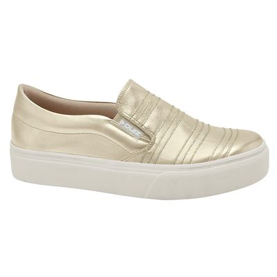 Tenis-Feminino-Casual-Slip-On-Metalizado-Quiz-Dourado