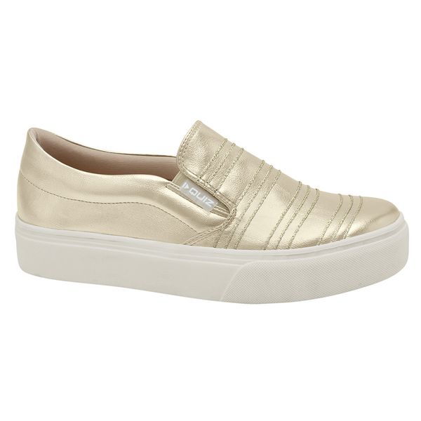 Tenis-Feminino-Casual-Slip-On-Metalizado-Quiz-Dourado