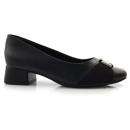 Sapato Scarpin Comfortflex Preto Bico Arrendondado Feminino PRETO. 35