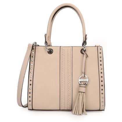 Bolsa WJ Satchel Chaveiro Barbicacho Feminina Off White único