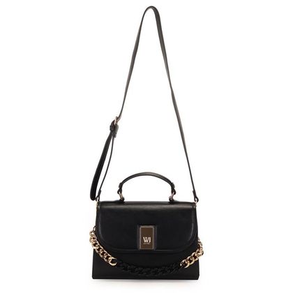 Bolsa WJ Média Top Handle Corrente e Elos Feminina único preto