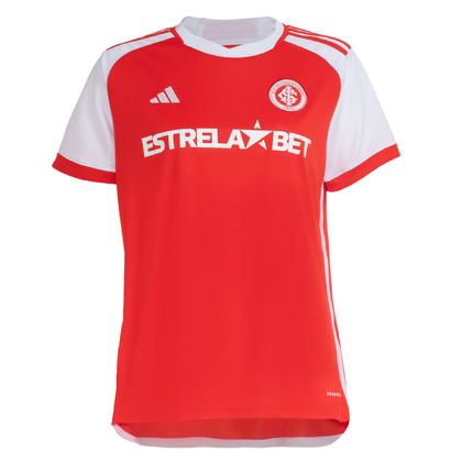 Camisa Adidas Internacional I 2024/2025 Sem Número Vermelha e Branca Feminina 2M ACTIVE RED