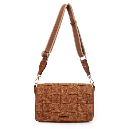 Bolsa Caramelo Grande WJ Transversal Tressê Feminina único CARAMELO