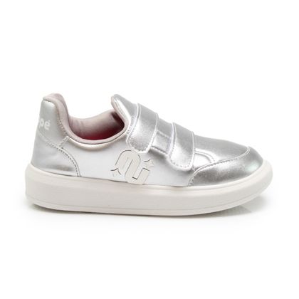 Tênis Prata Novopé Velcro Juvenil 30 PRATA/BRANCO