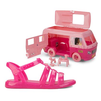 Sandália Barbie Rosa Escuro Grendene Kids Gliter e Onibus Road Trip Infantil 28 ROSA ESCURO GLITTER