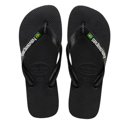 Chinelo Preto Havaianas Brasil Logo Infantil 29 PRETO/PRETO