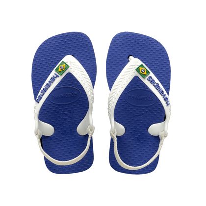 Chinelo Havaianas Azul Naval Brasil Logo Infantil 22 AZUL NAVAL