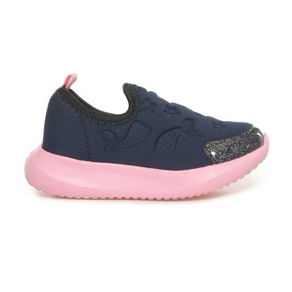 Tênis Marinho Bibi Slip On Sereia Glitter Infantil 23 MARINHO/IOGURTE