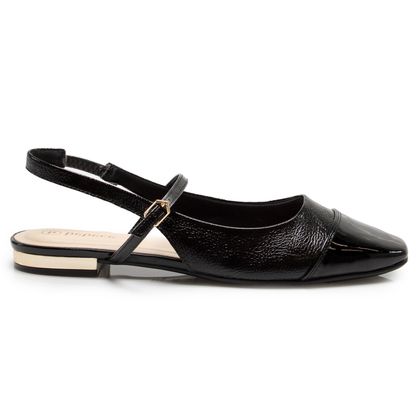 Sapato Slingback Bebecê Preto Verniz 37 preto