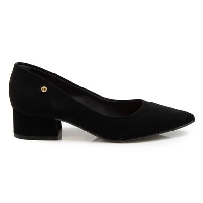 Sapato Scarpin Nobuck Preto Salto Bloco 39 preto