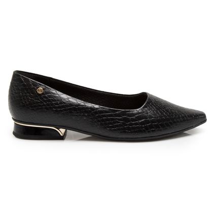 Sapatilha Preta Piccadilly Silvia Croco Feminina 38 CROCO PRETO