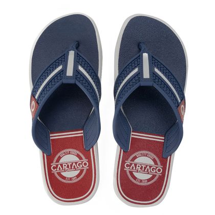 Chinelo Azul Cartago Málaga Masculino 37 CINZA/AZUL/VERMELHO