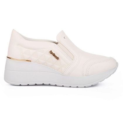 Tênis Kolosh Cream Upper Anabela Feminino 36 CREAM