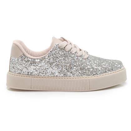 Tênis Vizzano Prata Maxxi Glitter Feminino 36 PRATA/CINZA