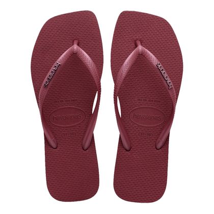 Chinelo Havaianas Slim Square Logo Metálico Feminino Bordô 39 AMARANTO