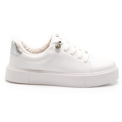 Tênis Branco Vizzano Pingente Flatform Feminino 34 BRANCO/PRATA