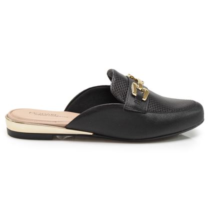 Mule Modare Preto e Dourado Feminino preto 37