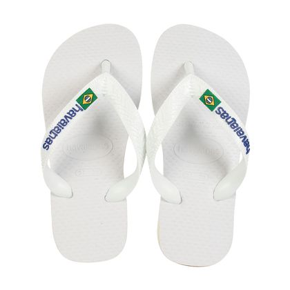 Chinelo Havaianas Branco Brasil Logo Infantil 25 Branco