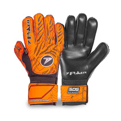 Luva Goleiro Laranja Poker Semi Pro Multiterreno Champion 8 09 LARANJA/PRETO/CHUMBO