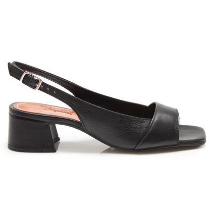 Sandália Bottero Slingback Couro Burnish Preta Feminina 35 preto