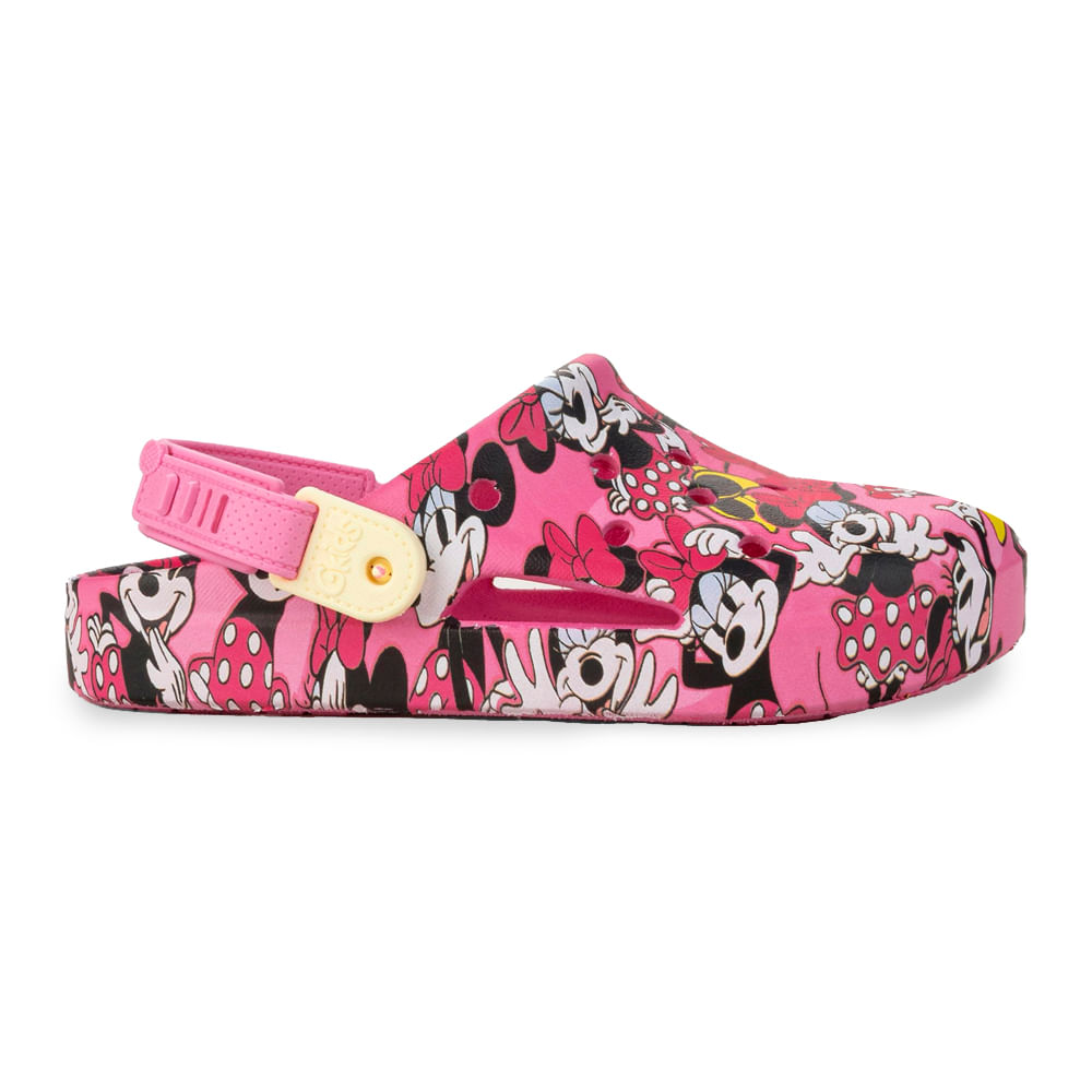 Babuche rosa grendene kids fun print minnie infantil gaston