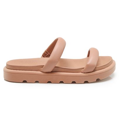 Tamanco Nude Vizzano Slide Flatform Meia Cana Feminino 34 NUDE