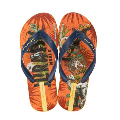 Chinelo Infantil Dedo Jurassic Ipanema Laranja Azul 23 LARANJA/AZUL/AMARELO