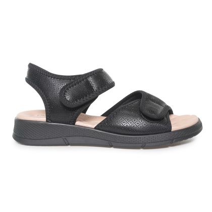 Sandália Feminina Anabela Texturizada Velcro Piccadilly Preta 34 preto