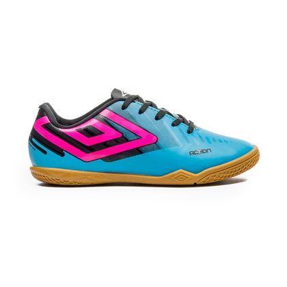 Chuteira Futsal Umbro Azul Action Jr Infantil 35 AZUL/PRETO/ROSA