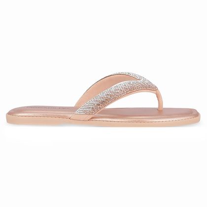 Chinelo Rasteirinha Piccadilly Gabi Ouro Rosado Metal 34 OURO ROSADO