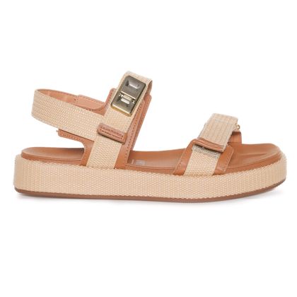 Sandália Vizzano Rasteira Camel Comfort 35 CAMEL/NATURAL