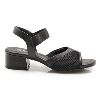 Sandália Preta Kult Tela Peep Toe Feminina 34 preto