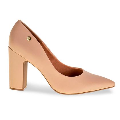 Sapato Scarpin Vizzano Nude Salto Grosso Feminino 36 Bege