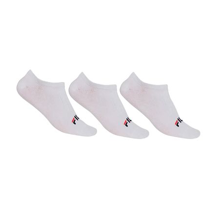 Kit 3 Meias Fila Branca Cano Curto Lisa Unissex único Branco