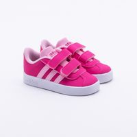 Tênis Adidas Infantil VL Court 2.0 Rosa Menor preço em Tênis Adidas Infantil VL Court 2.0 Rosa
