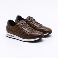 Sapatênis Democrata Air Track Couro Carvalho Masculino Menor preço em Sapatênis Democrata Air Track Couro Carvalho Masculino