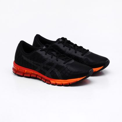 tenis asics preto com laranja