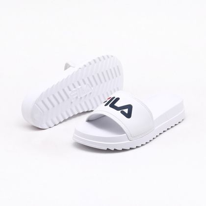 fila disruptor bold white slide sandals