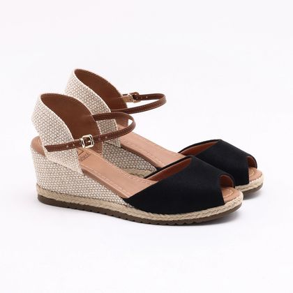 Sandalia Anabela Bebece Preta Preto E Natural Gaston Gaston Sandalia Anabela Bebece Preta Preto E Natural Gaston Gaston