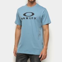 Camiseta Oakley O-Bark SS Azul Masculina Menor preço em Camiseta Oakley O-Bark SS Azul Masculina
