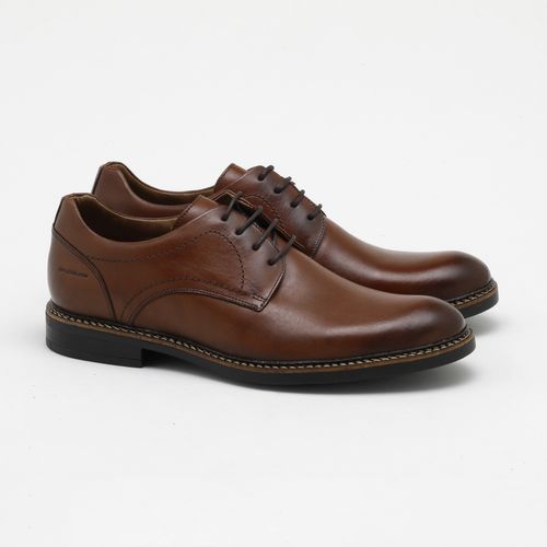 Sapato Social Spazzolato Couro Café Masculino Café - Gaston - Paqueta  Calçados