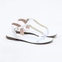 Sandália Rasteira Via Scarpa Branca Menor preço em Sandália Rasteira Via Scarpa Branca