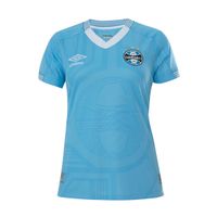 Camisa Umbro Grêmio 2022/2023 III Sem Número Azul Celeste Feminina Menor preço em Camisa Umbro Grêmio 2022/2023 III Sem Número Azul Celeste Feminina