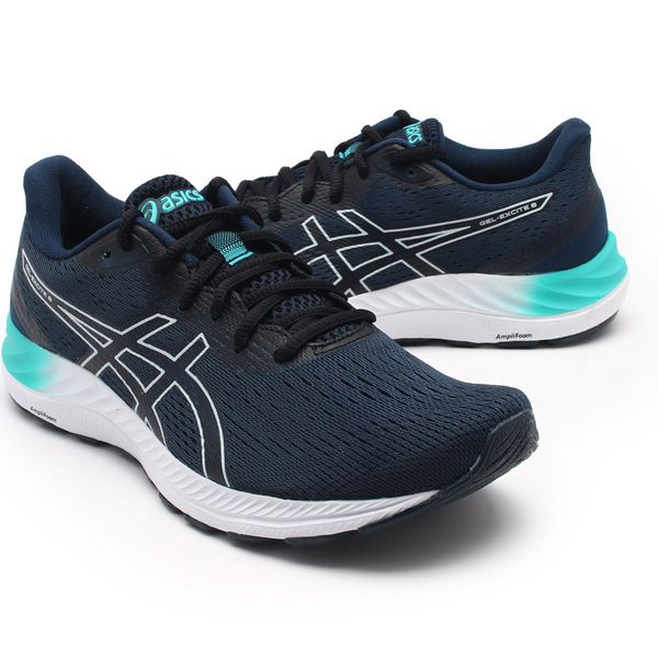 Tenis asics feminino azul hot sale marinho