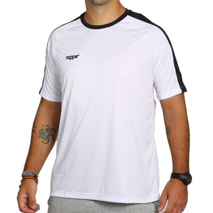 Camisa Topper Futebol Classic Color II Branca Masculina Branco e Preto - Gaston M